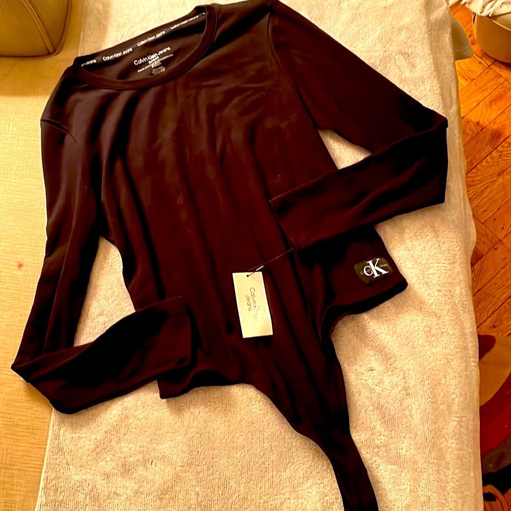 Calvin Klein Jeans Black Thong Bodysuit MSRP $49.50